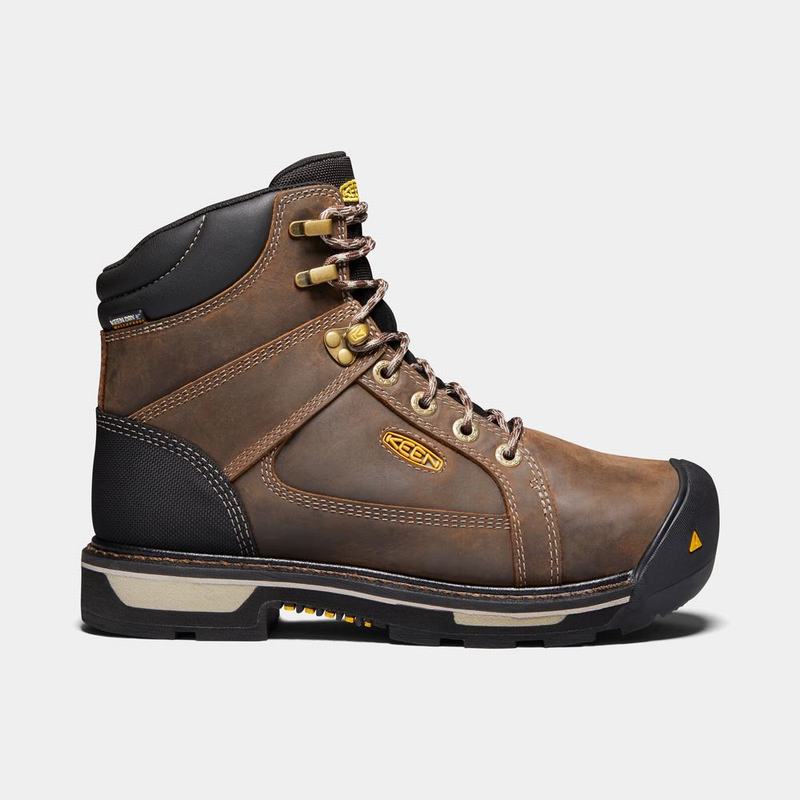 Botas De Trabajo Keen Oakland Steel Toe Waterproof Steel Toe Para Hombre Marrom/Negros - Botas Keen